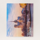 Schöner Sonnenuntergang über Paris, Frankreich Puzzle (Vertikal)