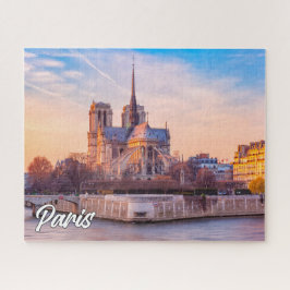 Schöner Sonnenuntergang über Paris, Frankreich Puzzle