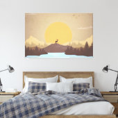 Schöner Sonnenuntergang über Seenlandschaft Leinwanddruck (Insitu (Schlafzimmer))
