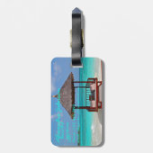 Schöner, sonniger Malediven-Inselstrand und Ozean Gepäckanhänger (Rückseite vertikal)