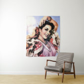 Schöner Spanischer Flamenco-Tänzer in Red Polka Do Wandteppich (Beispiel)