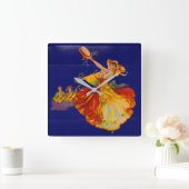 schöner spanischer Tänzer Quadratische Wanduhr (Zuhause)