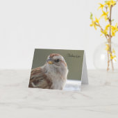 Schöner Sparrow - Blank Grußkarte Karte (Gelbe Blume)