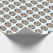Schöner Spitz Dog Weihnachtsmuster Geschenkpapier (Ecke)