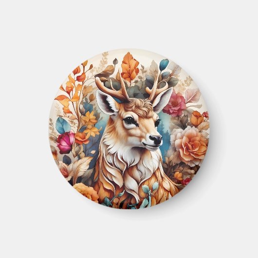 Schöner Stag inmitten von Blume Magnet (Vorne)