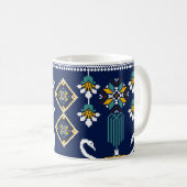 Schöner Stamm ukrainisch geometrisch ethnisch Kaffeetasse (VorderseiteRechts)