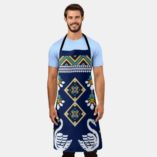 Schöner Stamm ukrainisch geometrisch ethnisch Schürze (Getragen)