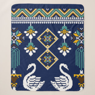 Schöner Stamm ukrainisch geometrisch ethnisch Sherpadecke