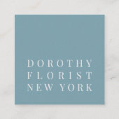 Schöner, staubblauer, minimalistischer Florist Quadratische Visitenkarte (Vorderseite)