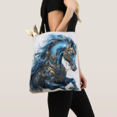 Schöner Steampunk-Hengst Blau Schwarz Tasche (Von Nahem)