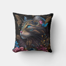 Schöner Steampunk Maine Coon mit Blume KI Art