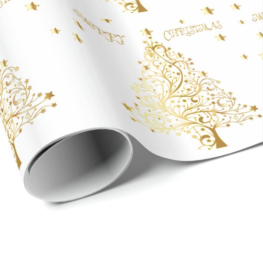 Schöner sternenklarer metallischer geschenkpapier (Rolleneckpunkt)