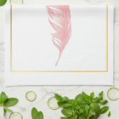 Schöner Stift Zeichnend Rosa Feather Geburtstag Geschirrtuch (Gefaltet)