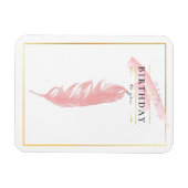 Schöner Stift Zeichnend Rosa Feather Geburtstag Magnet (Horizontal)