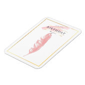 Schöner Stift Zeichnend Rosa Feather Geburtstag Magnet (Linke Seite)