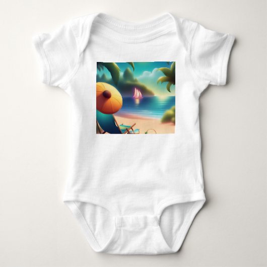 schöner Strand Baby Strampler (Vorderseite)