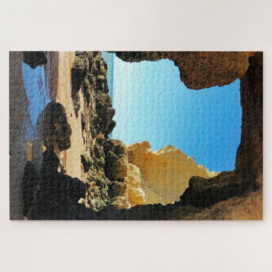 Schöner Strand der Algarve mit Höhle Puzzle (Horizontal)