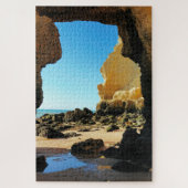 Schöner Strand der Algarve mit Höhle Puzzle (Vertikal)