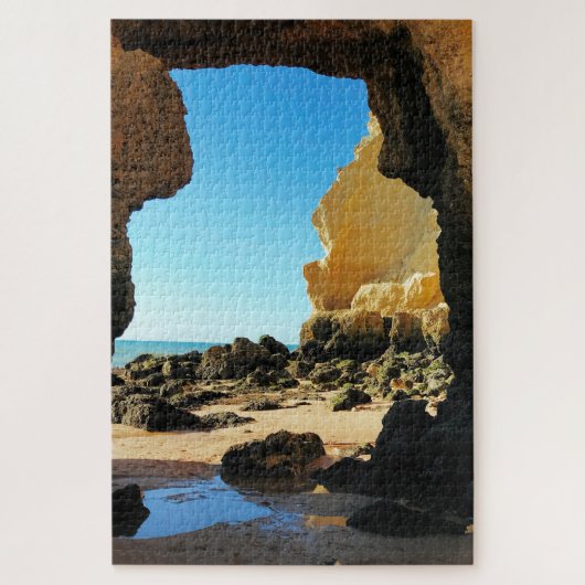Schöner Strand der Algarve mit Höhle Puzzle (Vertikal)