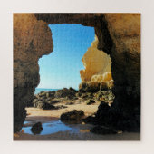 Schöner Strand der Algarve mit Höhle Puzzle (Vertikal)