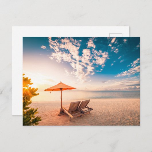 Schöner Strand der Malediven Postkarte (Vorne/Hinten)