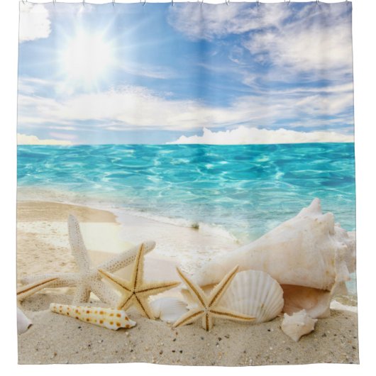 Schöner Strand Duschvorhang (Vorderseite)