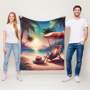 schöner Strand Fleecedecke