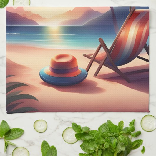 schöner Strand Geschirrtuch (Gefaltet)