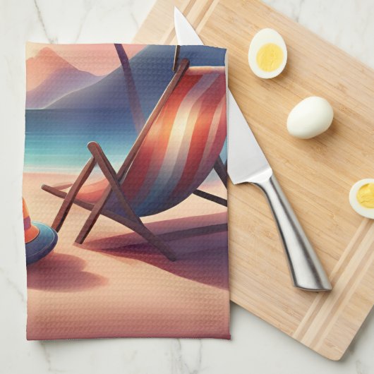 schöner Strand Geschirrtuch (Viertel Falte)