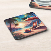 schöner Strand Getränkeuntersetzer (Linke Seite)