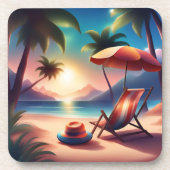 schöner Strand Getränkeuntersetzer (Vorderseite)