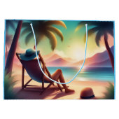 schöner Strand Große Geschenktüte (Rückseite)