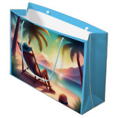 schöner Strand Große Geschenktüte (Vorderseite Schrägansicht)