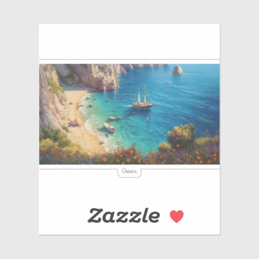 Schöner Strand in Griechenland Aufkleber (Blatt)