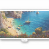 Schöner Strand in Griechenland Aufkleber (Vorderseite)