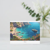 Schöner Strand in Griechenland Postkarte (Stehend Vorderseite)