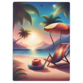 schöner Strand Klemmbrett (Rückseite)