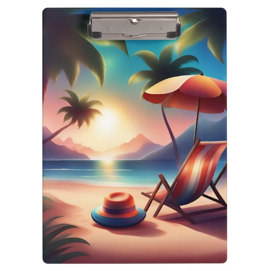 schöner Strand Klemmbrett (Vorderseite)