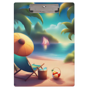 schöner Strand Klemmbrett