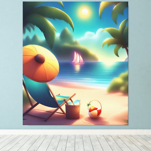 schöner Strand Leinwanddruck (Insitu (Holzboden))