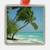 Schöner Strand, Malediven Silbernes Ornament (Vorne)