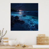 Schöner Strand mit Biolumineszenz Poster (Küche)