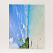 Schöner Strand mit Palmen und tropischen Inseln Puzzle (Vertikal)