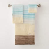 Schöner Strand mit Rowboat & Fishing Net Badhandtuch Set (Insitu)