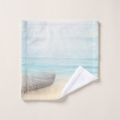 Schöner Strand mit Rowboat & Fishing Net Badhandtuch Set (Waschlappen)