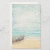Schöner Strand mit Rowboat & Fishing Net Briefpapier (Vorne/Hinten)