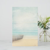 Schöner Strand mit Rowboat & Fishing Net Briefpapier (Stehend Vorderseite)