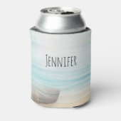 Schöner Strand mit Rowboat & Fishing Net Dosenkühler (Kanne Rückseite)