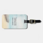 Schöner Strand mit Rowboat & Fishing Net Gepäckanhänger (Vorderseite horizontal)