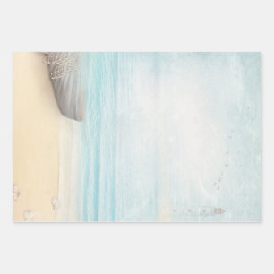 Schöner Strand mit Rowboat & Fishing Net Geschenkpapier Set